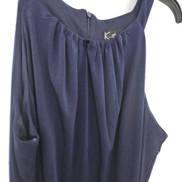 K Studio Collection Women's Color block Navy Peach Maxi Dress XXL - Picture 4 of 8